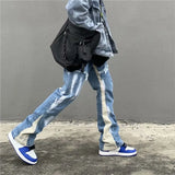Effortless Cool Patchwork Flare Blue Jeans