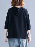 Women Cute Letter Print Casual Hoodied Sweatshirt