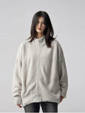 Women Versatile Retro Knitted Zipper Cardigan