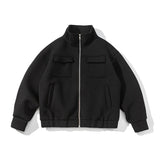 Y2K Spring Oversized Solid Color Cotton Jacket