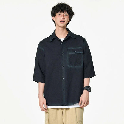 Cloud-Soft Contrast Lapel Casual Shirt