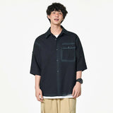 Cloud-Soft Contrast Lapel Casual Shirt
