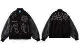 Y2K Versatile Patchwork Hip Hop Varsity Leather Jacket