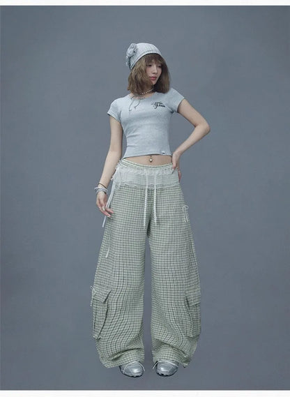 Apricot Pearl Check Dance Pants