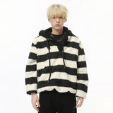Striped Fluffy Hoodie