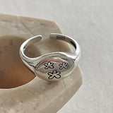 Minimalist Sterling Silver Flower Geometry Ring