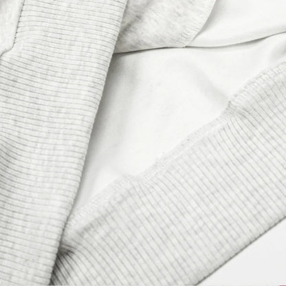 Essential Striped Patchwork Zip-Up Hooded Sweatshirt