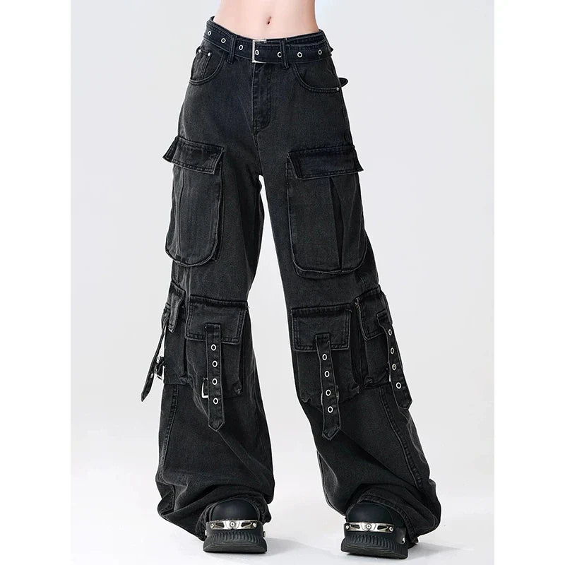 Model wearing the black Stealth Operative Cargo Pants