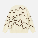 Oversized Wave Pattern Knit Jumper Sweater