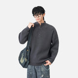 Cozy Mock Neck Waffle Knit Jumper Sweater