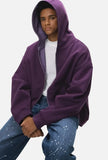 Plaid Unisex Couple Boxy Hooded Sweatshirt