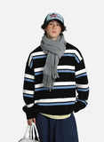 Streetwear Striped Knit Casual Sweater