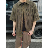 Stylish Army Green Knitted Hollow Cardigan
