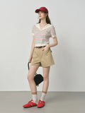 Streetwear Navy Striped Energetic Summer Knit T-Shirt