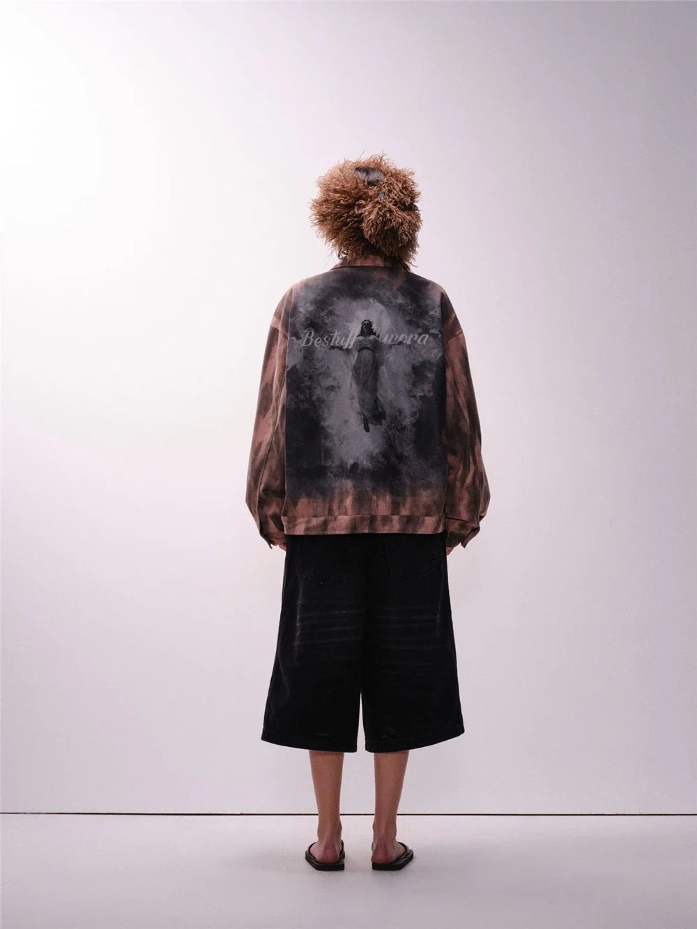 Y2K Unisex Colorful Retro Tie Dye Suede Denim Jacket