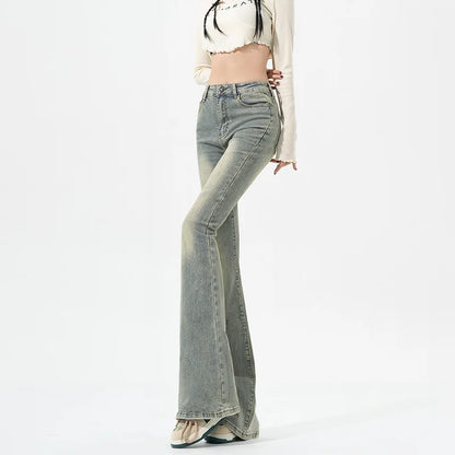 High Waist Vintage Blue Flare Jeans