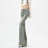 High Waist Vintage Blue Flare Jeans