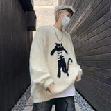 Cozy Japanese Cartoon Cat Knitwear Sweater