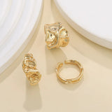 Y2K Vintage Irregular Pleated Open Ring