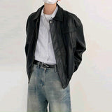Men's Classic Retro Texture PU Leather Jacket
