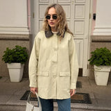 Women Colorful Loose Spliced Button Jacket