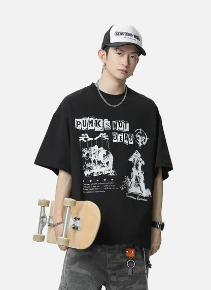 Y2K Graphic Oversized Cotton T-Shirt