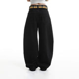 Insulated Korean Style Curved Knife Wide Leg Jeans