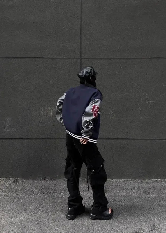 Effortless Embroidered Baseball Varsity Jacket