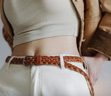 Braided Vintage Veg Tan Leather Belt