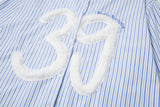 Stylish Embroidered Striped Long Sleeve Shirt
