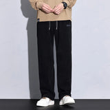 Elastic-waist Baggy Straight Sweatpants