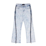 Versatile Acid-Wash Flared Denim Jeans