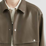 American Retro PU Leather Long-Sleeved Jacket