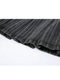 Pleated Striped Skirt