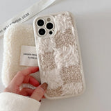 Front view of the white Cozy Grid Case 