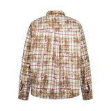 Y2K Retro Vintage Tie-Dyed Plaid Long-Sleeve Shirt