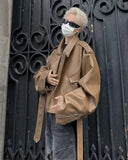 American Style Loose Fit Leather Motorcycle Jacket