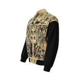 Streetwear Flexible Graffiti Patchwork Denim Jacket