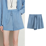 Women Stylish Casual Blue Short