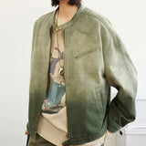Streetwear Stylish Vintage Korean Gradient Denim Jacket