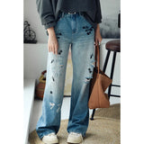 Vintage Distressed White Western Jeans