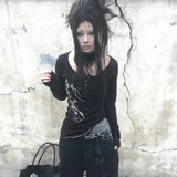 Gothic Grunge Aesthetic Irregular Tattoo T-Shirt