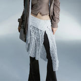 Vintage Lace Irregular White Skirt