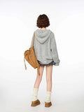 Classic Comfort Cozy Gray Knitted Hoodie
