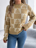 Y2K Signature Halloween Plaid Knitted Sweater