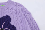 Midnight Navy Flower Print Sweater