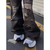 Vintage Cool Ripped Loose Fit Wide Jeans