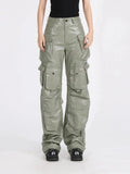 Vintage Zipper High Waist Baggy Leather Pants