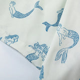 Mermaid Printed White Oversized Button-Up Shirt
