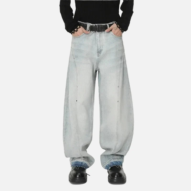 Trendy Casual Distressed Wide Leg Denim Jeans